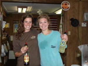 The girls pouring for us at the Firefly Distillery
