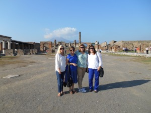 My mom, sister and I in Pompeii